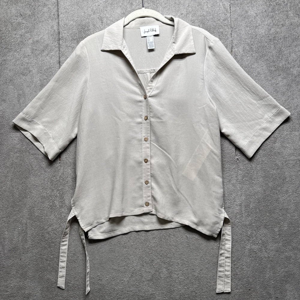 Joseph‎ Ribkoff Beige Button-Up Blouse Top Womens Size 4 Career Chic